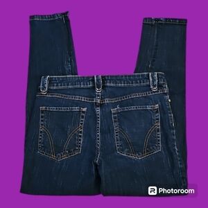 3/$30 METRO 7 Blue Denim Low Rise Skinny Zipper Ankle Jeans 30 x 27